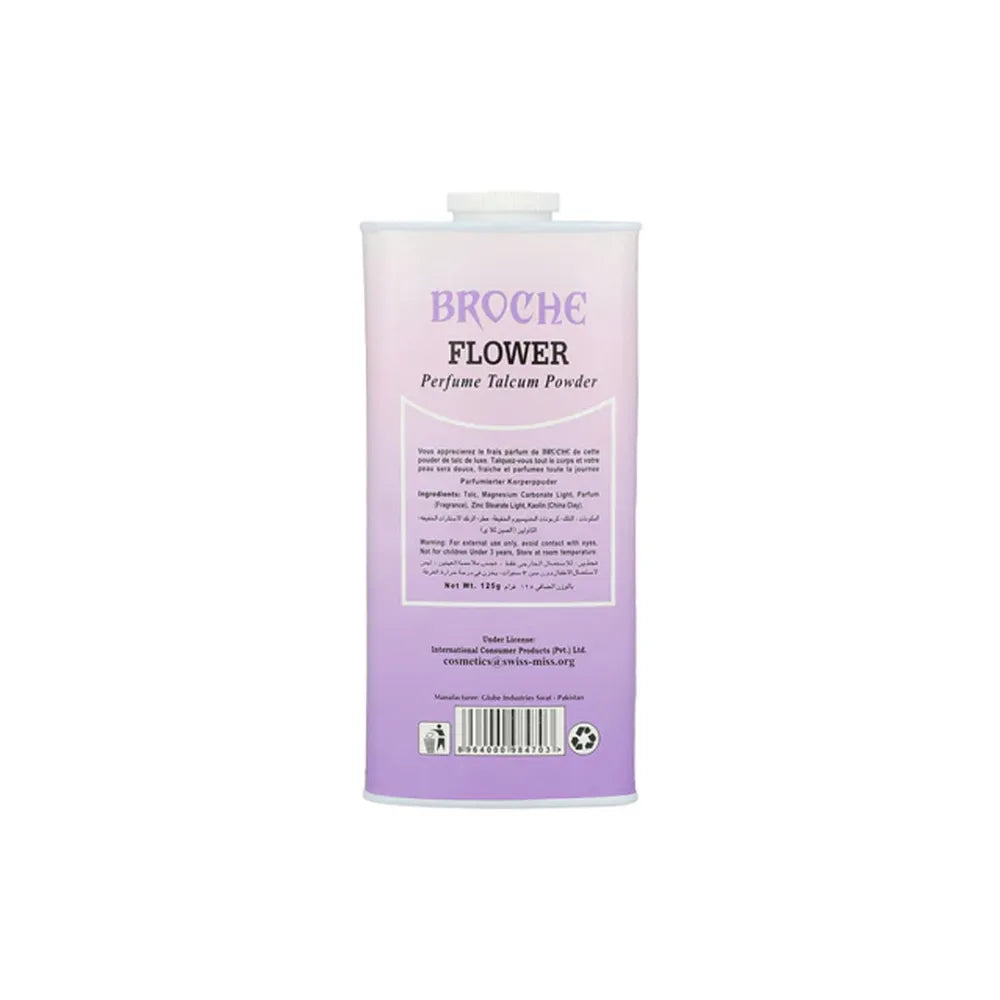 Broche Flower Talcum Powder 125gm