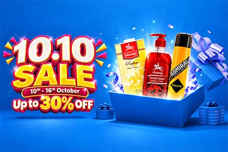 Admiral grooming essentials — shaving foam, body spray, after shave and body wash on a teal background