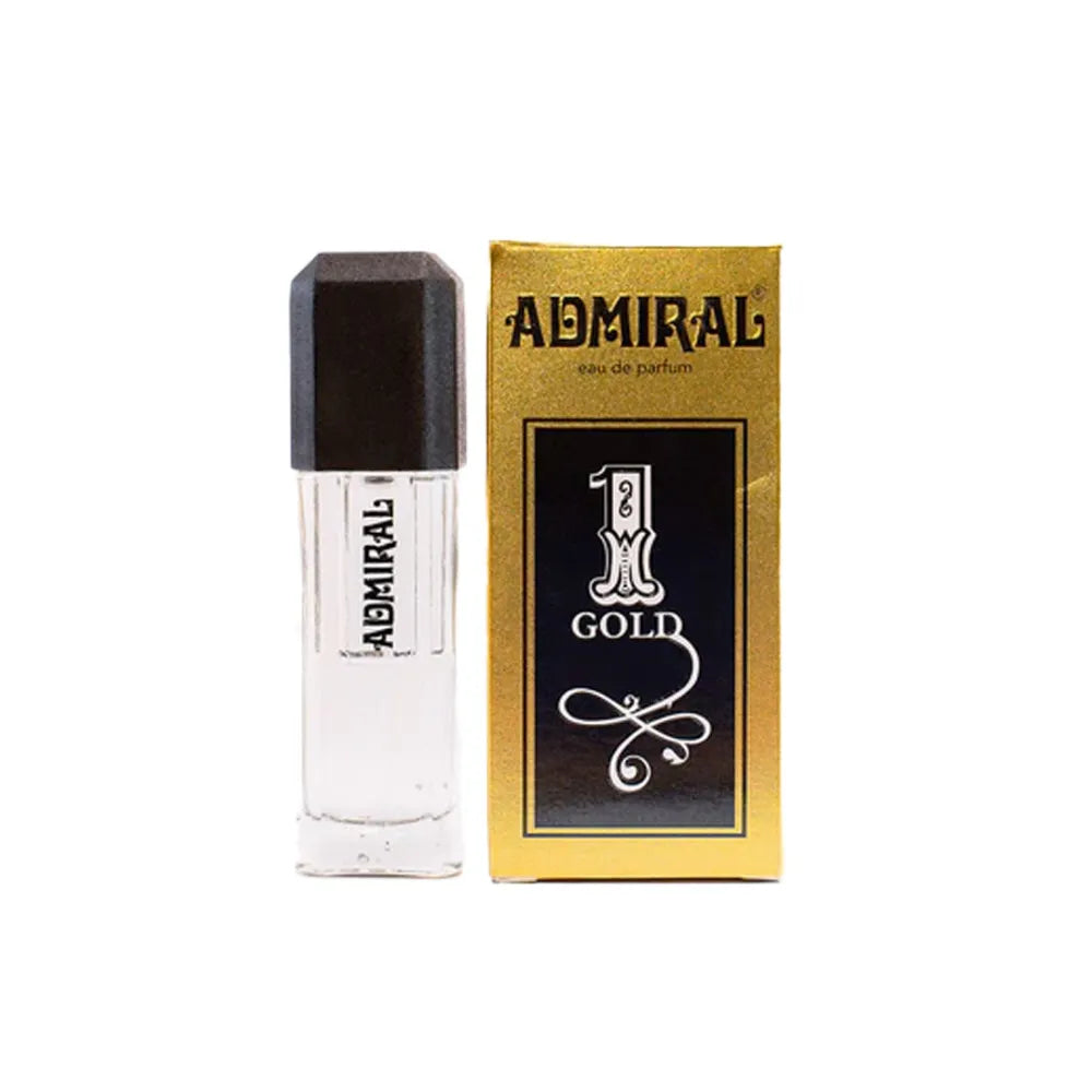 Admiral 1 Gold Eau De Parfum 15ml bottle with metallic gold box