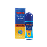 Admiral Active After Shave Roll-On bottle with blue cap and yellow-blue box