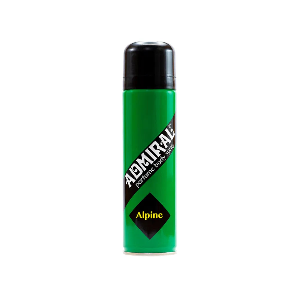 Admiral Alpine Perfume Body Spray green aerosol can with black cap