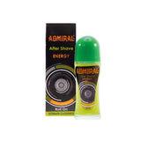 Admiral Energy After Shave Roll-On bottle with green cap and dark box