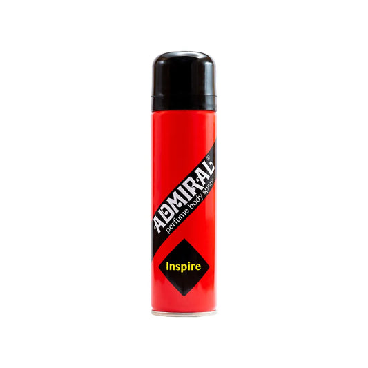 Admiral Inspire Perfume Body Spray red aerosol can with black cap