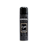 Admiral Oud Perfume Body Spray dark aerosol can with pattern design