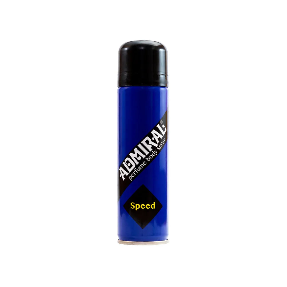 Admiral Speed Perfume Body Spray blue aerosol can with black cap